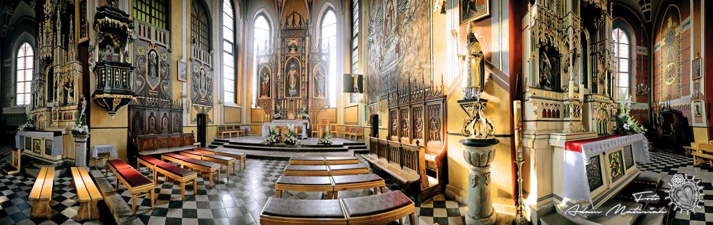 Przyszowa - panorama wnętrza kościoła